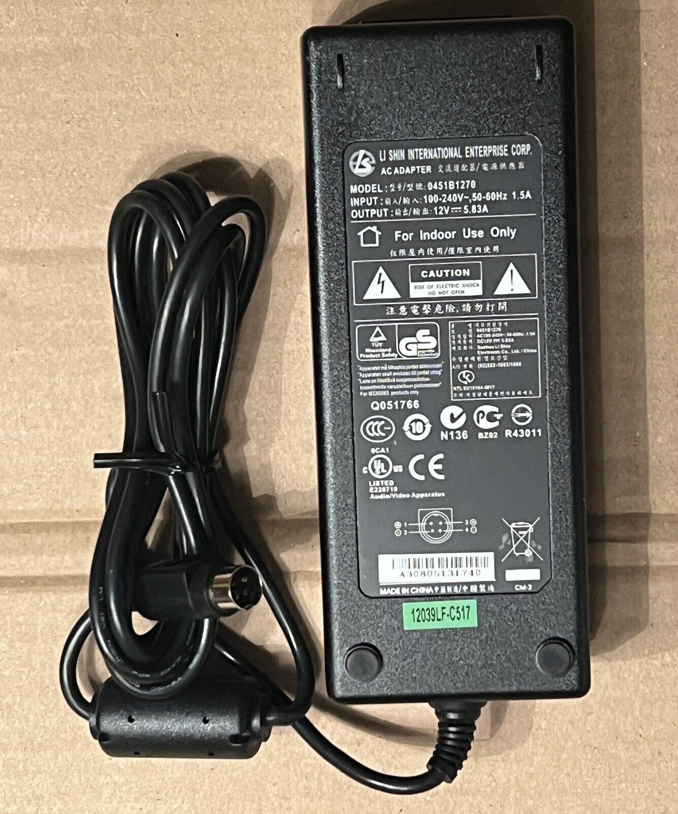 *Brand NEW*Genuine LI Shin 0451B1270 12V 5.83A AC ADAPTER Power Supply